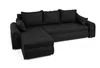 A black sectional sofa with a chaise lounge is shown against a white background. Produktbild-Vorschau
