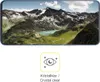 A smartphone screen displaying a mountain landscape, with a graphic icon and text below. Produktbild-Vorschau