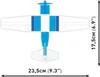Top-down view of a model airplane with dimensions indicated. Produktbild-Vorschau