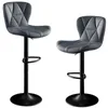 Two dark gray bar stools with black bases and stems are shown against a white background. Voir les images du produit