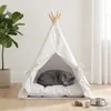 Pet teepee s polštářem Bílá 50 x 50 x 60 cm Polyester Náhled obrázku produktu 3