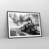 Gerahmtes Poster - Schwarzer Rahmen - Zug Schwarzweiß Rauch Produktbild-Vorschau 8