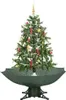 vidaXL Albero di Natale innevato con base ad ombrello verde Anteprima dell’immagine prodotto 1