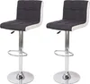 Two dark gray and white bar stools with chrome bases are shown against a white background. Voir les images du produit