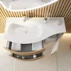 Hängendes Badezimmermöbel, gekrümmt 105 cm, Honigfarben mit Produktbild-Vorschau 2