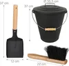 Relaxdays asbak met deksel, 24 liter, inclusief asborstel Productafbeelding-voorbeeld 4