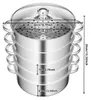 Velký parní hrnec z nerezové oceli, průměr 28 cm, 5 vrstev, Náhled obrázku produktu 3