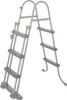 A gray ladder for a pool, shown against a white background. Produktbild-Vorschau