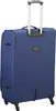 The back view of a blue rolling suitcase. Produktbild-Vorschau