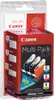 A retail package of Canon printer ink cartridges. Voir les images du produit