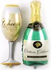 Pallone in foil champagne, bottiglia di champagne con Anteprima dell’immagine prodotto 3