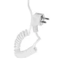 A white coiled power cord with a white European-style plug. Produktbild-Vorschau