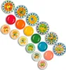 A collection of colorful plates and bowls arranged in a diagonal pattern on a white background. Produktbild-Vorschau