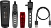 A set of bicycle lights and accessories, including a front light, rear light, mounting straps, and a USB charging cable, are laid out against a white background. Anteprima dell’immagine prodotto
