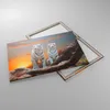 Bild auf Leinwand - Leinwandbild - Tiger weiß Rock Produktbild-Vorschau 2