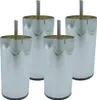 Four silver cylindrical furniture legs with threaded bolts are arranged in a group against a white background. Podgląd zdjęcia produktu