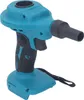 A teal and black cordless electric air blower with a black nozzle and a black strap attached to the base. Podgląd zdjęcia produktu