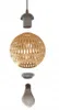 Exploded view of a pendant light with a natural bamboo shade, socket, and light bulb. Produktbild-Vorschau