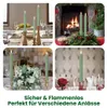 LED candela di cera a strisce set di 2 batterie timer verde Anteprima dell’immagine prodotto 6