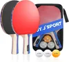 Tischtennisschläger Set mit 2 Schläger 3 Bällen und Produktbild-Vorschau 1