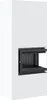 A white, modern fireplace insert with a black firebox and glass door. Anteprima dell’immagine prodotto