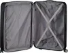 The interior of an open black suitcase with a patterned lining and straps. Produktbild-Vorschau