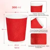 Riffelbecher 300ml Rot 1000 Stück Doppelwand Pappbecher Produktbild-Vorschau 5
