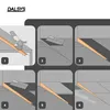A series of diagrams illustrating the installation of a shower profile. Produktbild-Vorschau