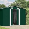 vidaXL Gerätehaus 257x392x181 cm Metall Grün Produktbild-Vorschau 1