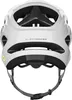 The back view of a white bicycle helmet with black padding and straps. Produktbild-Vorschau