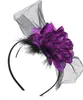 Gothic Haarreif mit violetter Rose, Federn & Tüll Produktbild-Vorschau 1