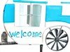 DanDiBo Gartenstecker Metall Wohnwagen XL 160 cm Blau Weiß Produktbild-Vorschau 3