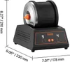 A black VEVOR electric polishing machine with a silver drum and orange accents, shown with dimensions indicated by lines and text. Anteprima dell’immagine prodotto