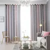 A living room scene with curtains, a sofa, and a coffee table. Náhled obrázku produktu