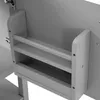 Close-up view of a gray wooden shelf with a wooden bar and two compartments. Náhled obrázku produktu