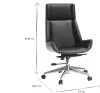 Miliboo - Design-Bürosessel dunkles Holz und Schwarz CURVED Produktbild-Vorschau 8