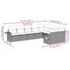 9-tlg. Garten-Sofagarnitur mit Kissen Braun Poly Rattan Produktbild-Vorschau 3
