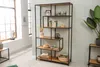 Industrial Bücherregal SLIM LINE 185cm Wildeiche schwarz Produktbild-Vorschau 2