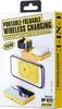The image shows the retail packaging for a portable, foldable, 3-in-1 wireless charging station. Voir les images du produit