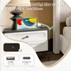 A bedside table with a phone charging on it, and a diagram showing USB and Type-C ports. Náhled obrázku produktu
