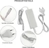 A collage of images showing a Wii U Gamepad charger, its components, and its plug. Produktbild-Vorschau