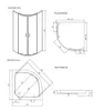 ECOLAM Duschkabine + Duschwanne Zarya 90x90 cm Viertelkreis Produktbild-Vorschau 5