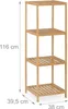 Relaxdays Badregal, Bambus, 4 Ablagen, HxBxT: 116,5x38x39,5 Produktbild-Vorschau 4