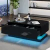 Sweiko 90x50x38cm schwarzer Hochglanz-Couchtisch, Sofatisch Produktbild-Vorschau 2