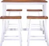 vidaXL Bartisch  und Hocker Set 5 tlg. Massivholz - Bar-Set Produktbild-Vorschau 5