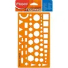 An orange plastic drawing template with various geometric shapes cut out. Anteprima dell’immagine prodotto