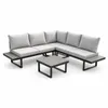 greemotion Gartenlounge-Set Pisa Lounge-Set Schwarz-Holz / Produktbild-Vorschau 1