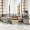 vidaXL Garten-Sofa-Set 8 pcs Beige Poly-Rattan Produktbild-Vorschau 3