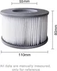 A product image of a filter cartridge with dimensions indicated. Produktbild-Vorschau