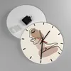 Wanduhr - Rund - Glasuhr - Zeichnung einzeilig Frau - Produktbild-Vorschau 2